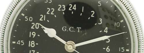 Military Antique Hamilton US Government Pocket Watch  24 Hour - 4992b G.C.T. - USA 1942
