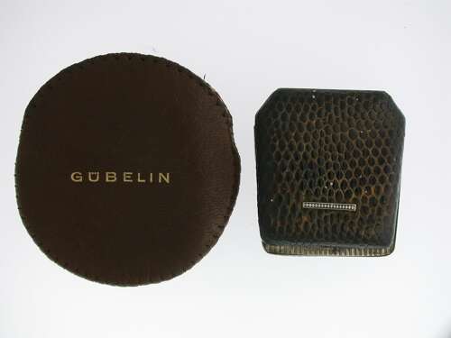Antique Gubelin Silver 0.935 Eterna Travelling Clock in Original Pouch Swiss 1920