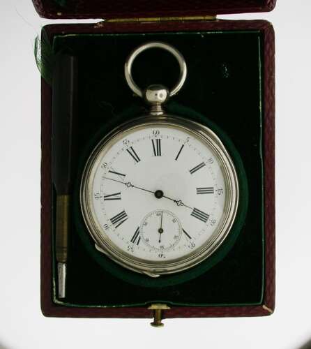 Antique Exquisite Jean Jaquet %26 Cie Silver Nos  Pocket Watch Swiss 1880