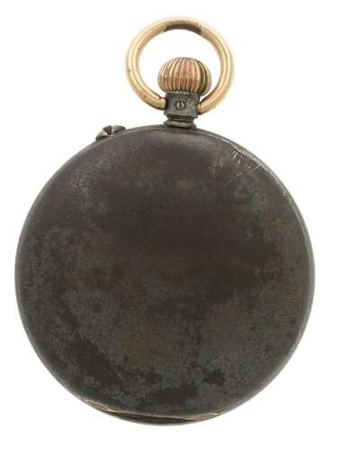Antique Hanhart %26 Co Retailed in Allahabad %26 Mussoorie Gunmetal Pocket Watch Swiss 1900