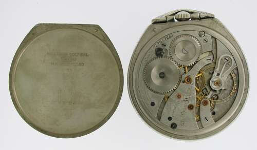 Waltham 14 Kt Gold Filled Art Deco Open Face Secometer Pocket Watch USA 1932