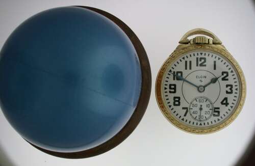 Elgin Gold Filled Art Deco Railroad Open Face Pocket Watch 1935