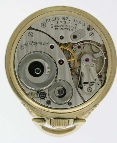 Elgin Gold Filled Art Deco Railroad Open Face Pocket Watch 1935