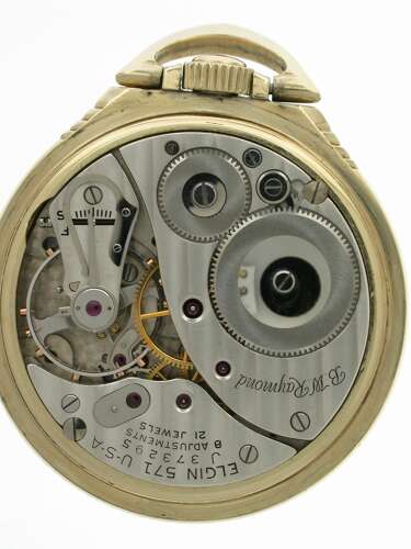 Elgin Gold Filled Art Deco Railroad Open Face Pocket Watch 1935