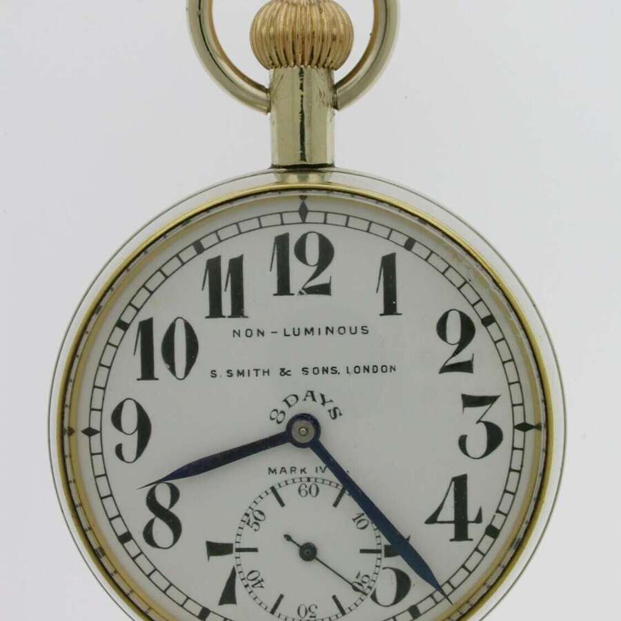 S. Smith %26 Sons London Open Face 8-days Pocket Watch  London 1920