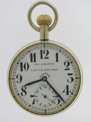 S. Smith %26 Sons London Open Face 8-days Pocket Watch  London 1920