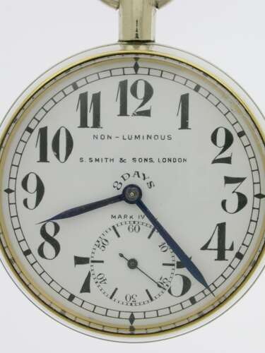S. Smith %26 Sons London Open Face 8-days Pocket Watch London 1920