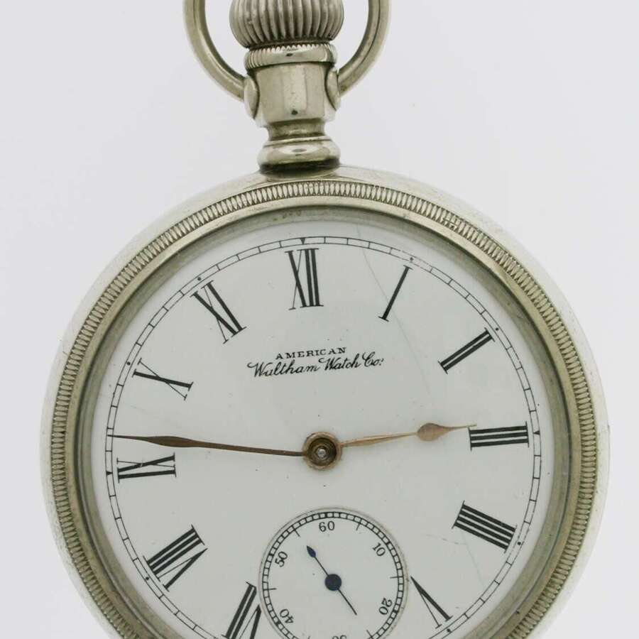 American Waltham Steel Open Face Pocket Watch 1930