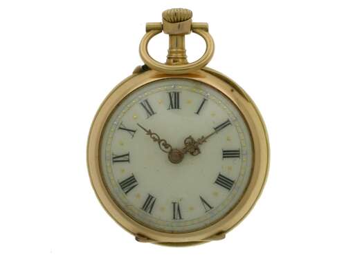 18 Kt Gold Lecoultre Art Nouveau Fob Pocket Watch Swiss 1930