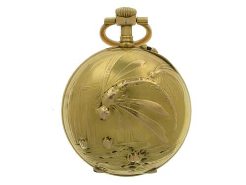 18 Kt Gold Lecoultre Art Nouveau Fob Pocket Watch Swiss 1930