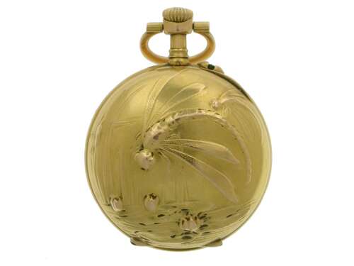 18 Kt Gold Lecoultre Art Nouveau Fob Pocket Watch Swiss 1930