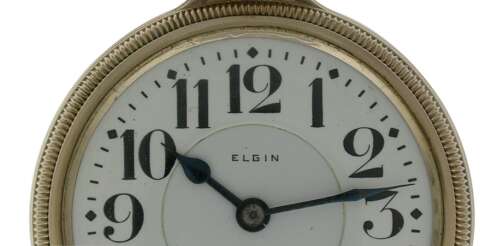 Elgin BW Raymond White Gold Filled Railroad Pocket Watch USA 1926