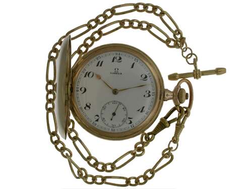 Mint Omega Gold Filled Full Hunter Pocket Watch Swiss 1925