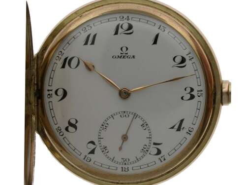 Mint Omega Gold Filled Full Hunter Pocket Watch Swiss 1925