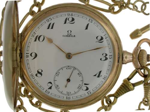 Mint Omega Gold Filled Full Hunter Pocket Watch Swiss 1925