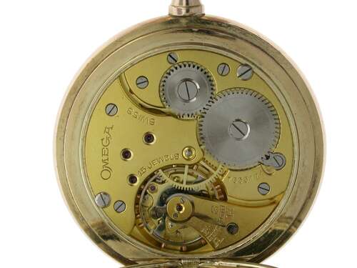 Mint Omega Gold Filled Full Hunter Pocket Watch Swiss 1925