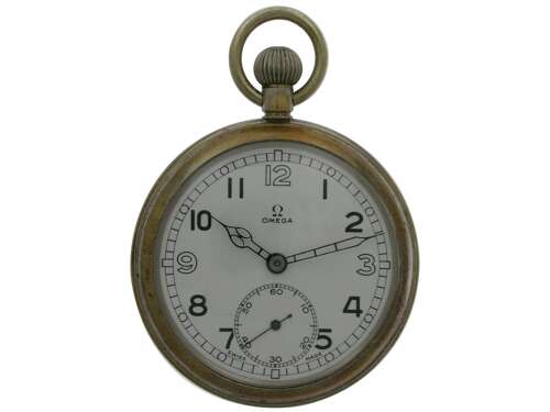 Omega Military Steel Pocket Watch  Swiss 1940 - Soldier F035313