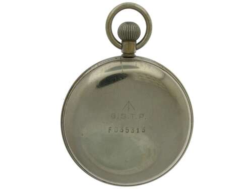 Omega Military Steel Pocket Watch Swiss 1940 - Soldier F035313