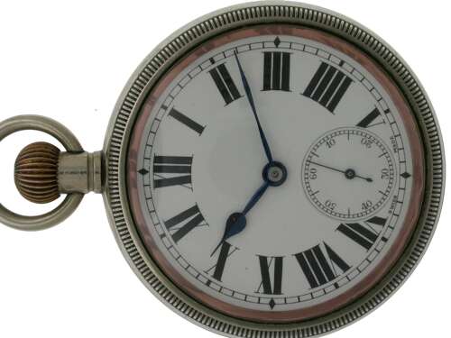 Steel Military English Open Face Pocket Watch Swiss 1942