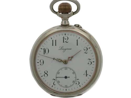 Longines Silver 0.800 Open Faced Pocket Watch 1906