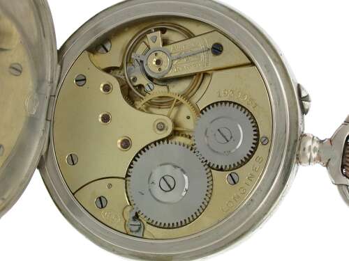 Longines Silver 0.800 Open Faced Pocket Watch 1906