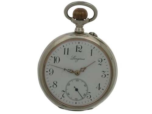 Longines Silver 0.800 Open Faced Pocket Watch 1906