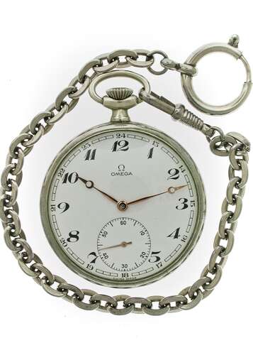 Omega Open Face Steel Pocket Watch - Swiss 1961