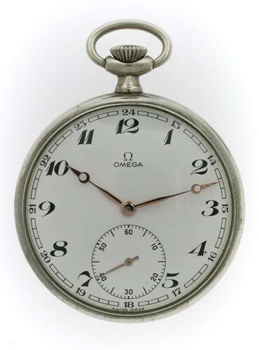 Omega Open Face Steel Pocket Watch - Swiss 1961