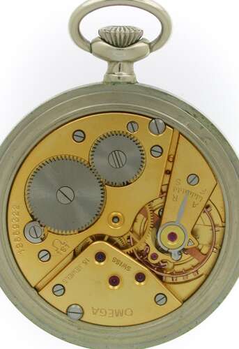 Omega Open Face Steel Pocket Watch - Swiss 1961
