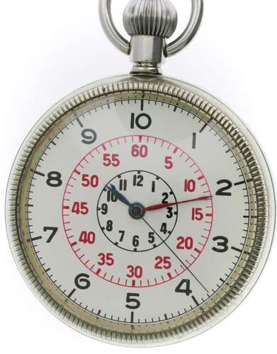 Zenith Military Steel Pocket Watch Deck Watch Swiss 1943