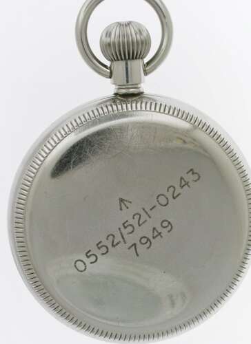 Zenith Military Steel Pocket Watch Deck Watch Swiss 1943