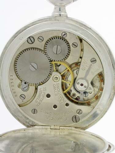Omega Silver 0.800 Open Face Pocket Watch Swiss 1920