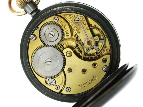 Omega Gunmetal R. L. Christie, Edinburgh Open Face Pocket Watch - Swiss 1900