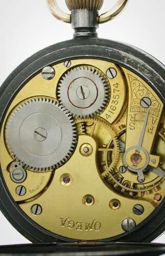 Omega Gunmetal R. L. Christie, Edinburgh Open Face Pocket Watch - Swiss 1900