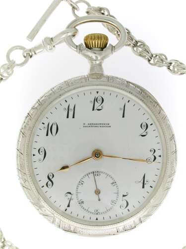 Antique Omega Silver 0.800 Open Face Pocket Watch Swiss 1900