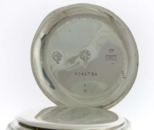 Antique Omega Silver 0.800 Open Face Pocket Watch Swiss 1900