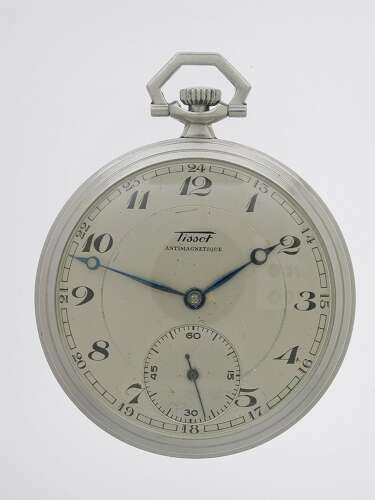 Tissot Art Deco Open Face Pocket Watch Swiss 1943