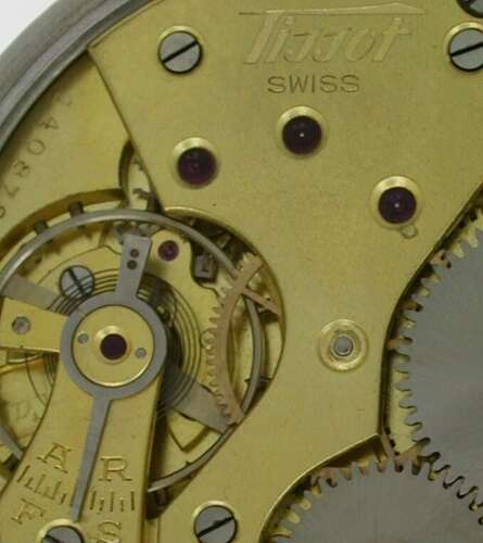 Tissot Art Deco Open Face Pocket Watch Swiss 1943