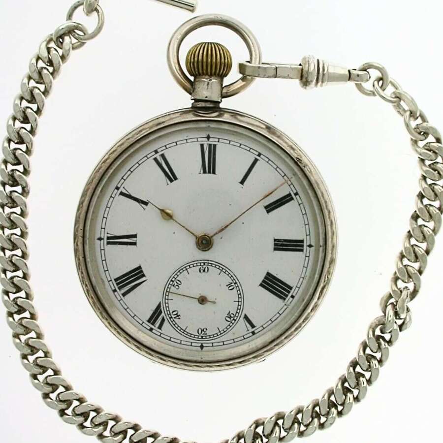 Moeris Silver 925 Open Face Pocket Watch  Hallmarked for London 1928