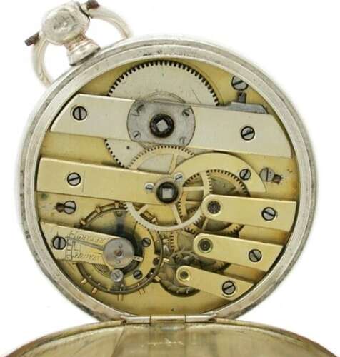 Antique Breguet Paris Silver 0.800 Open Face Pocket Watch - Swiss 1880