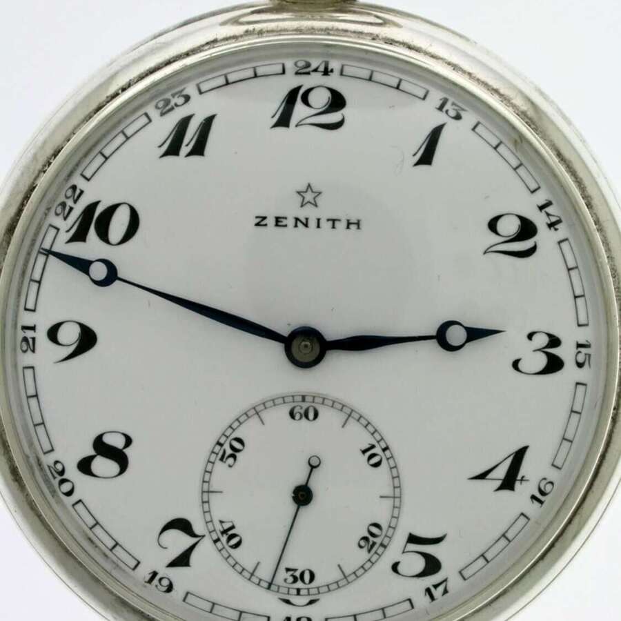 Zenith Steel Pocket Watch - Swiss 1955