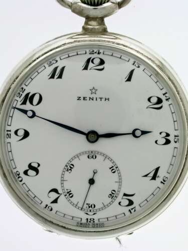 Zenith Steel Pocket Watch - Swiss 1955