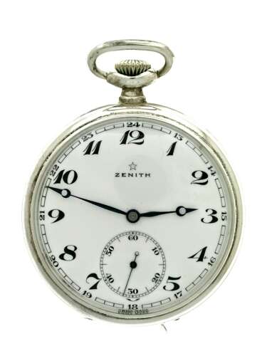 Zenith Steel Pocket Watch - Swiss 1955