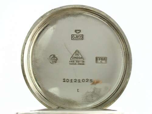 Omega Silver 0.800 Open Face Pocket Watch Swiss 1943