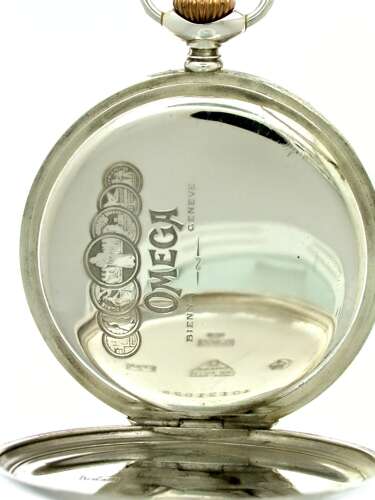 Omega Silver 0.800 Open Face Pocket Watch Swiss 1943