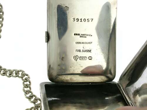 Silver 935 Ebel Art Deco Purse Watch Swiss Made 1920