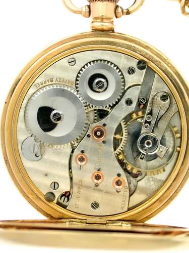 Mint Antique Gold-filled Open Face Pocket Watch  with Gold Filled Chain, Swiss 1940