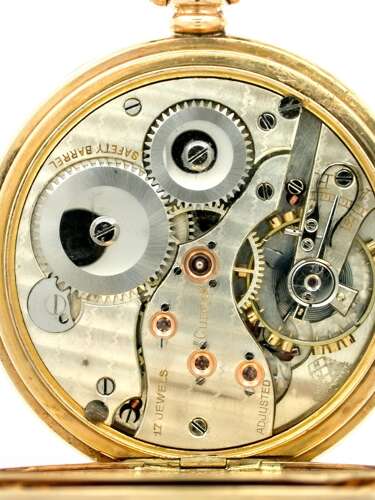 Mint Antique Gold-filled Open Face Pocket Watch  with Gold Filled Chain, Swiss 1940