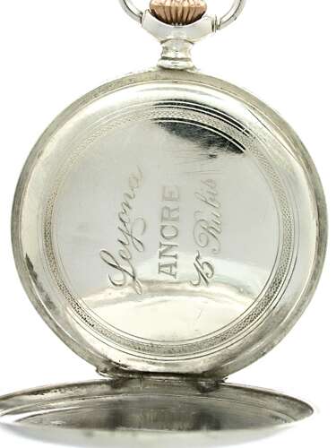 Leijona Silver Open Face Pocket Watch Swiss 1930