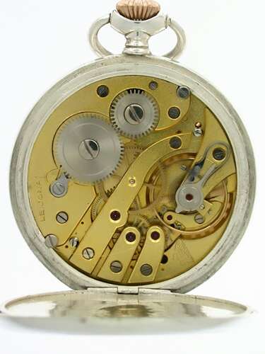 Leijona Silver Open Face Pocket Watch Swiss 1930
